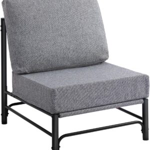 Mid-Century Modern Accent Lounge Chair, Soft Cushioned Fabric Seat with Metal Frame for Living Room, Bedroom and Balcony